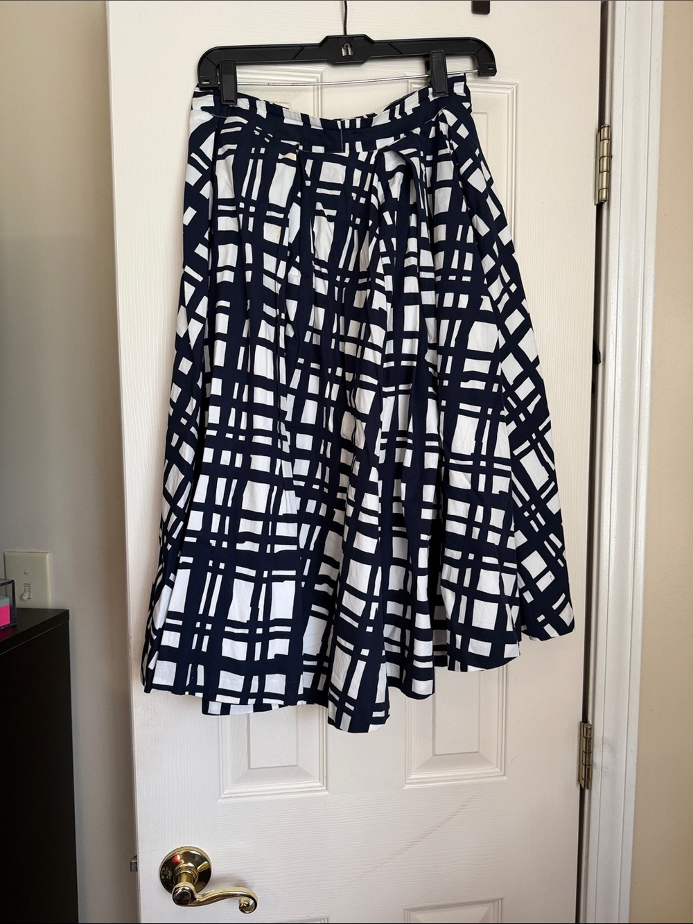 Gant Navy and White A-Line Midi Skirt